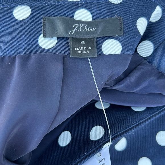 J Crew NWT No 2 Pencil Skirt Navy Style L5040 Polka Dot Size 4 - Picture 4 of 5